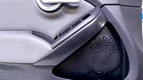 Door trim card front left Fiat 500X 16-17 black with gray insert leather, gray leather armrest, carbon fiber trim, scratches, abrasions, butt Used