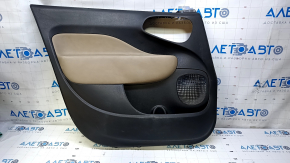 Door trim card front left Fiat 500L 14 - black with beige insert leather, armrest beige leather, scuffs, scratches, for dry cleaning Used
