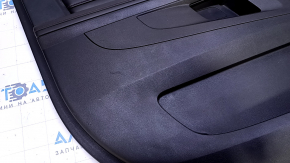 Door trim card front left GMC Terrain 12-17 black with black insert leather, armrest black leather, with red stitching, molding handle gray structure, scratches, abrasions, crack in fastening