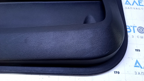 Door trim card front left GMC Terrain 12-17 black with black insert leather, armrest black leather, with red stitching, molding handle gray structure, scratches, abrasions, crack in fastening