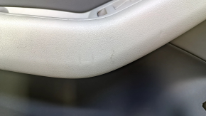 Door trim card front left Audi Q5 8R 09-17 gray with gray insert leather, armrest beige leather, molding dark wood gloss, for seat memory, dents, abrasions, broken fastening, scratches