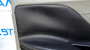 Door trim card front left Buick Encore 13-16 gray with black insert leather, armrest black leather, molding dark gray gloss, swollen leather, dents, bumps, abrasions, scratches Used original