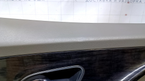 Door trim card front left Buick Encore 13-16 gray with black insert leather, armrest black leather, molding dark gray gloss, swollen leather, dents, bumps, abrasions, scratches Used original