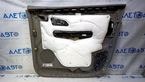 Door trim card front left Buick Encore 13-16 gray with black insert leather, armrest black leather, molding dark gray gloss, swollen leather, dents, bumps, abrasions, scratches Used original