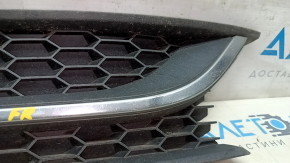Front bumper grille right VW Passat b7 12-15 USA without fog lights, with molding, sand on molding, broken mount, used