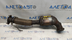 The intake pipe with a catalytic converter Ford Edge 15-18 2.0T crumbled inside