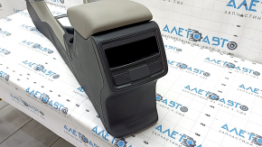 Central console armrest Subaru Forester 19-SK leather, black with gray, scratches, dents, dry cleaning Used