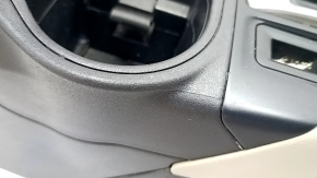 Central console armrest Subaru Forester 19-SK leather, black with gray, scratches, dents, dry cleaning Used