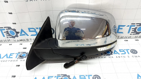 Left side mirror Jeep Grand Cherokee WK2 11-21 7+6 pin, auto-dimming, heated, turn signal, chrome, scratches Used
