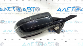 Right side mirror BMW 7 G11 G12 16-22 9 pins, black, bottom black gloss, turn signal, camera, BSM, scratches, chips used
