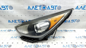 Front left headlight complete Kia Niro 17-19 HEV, PHEV with bracket, halogen, LED DRL, seal peeled off, needs polishing, scratches used