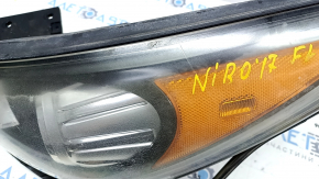 Front left headlight complete Kia Niro 17-19 HEV, PHEV with bracket, halogen, LED DRL, seal peeled off, needs polishing, scratches used