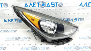 Front right headlight complete Kia Niro 17-19 HEV, PHEV with bracket, halogen, LED DRL, seal peeled off, needs polishing, scratches used