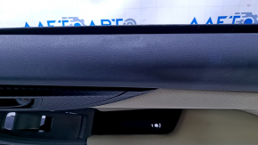 Door trim card front right Subaru Impreza 17- GK black with gray insert cloth, armrest gray leather, molding handle carbon, dents, bumps, scuffs, abrasions, scratches Used