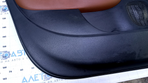 Door trim card front left Fiat 500L 14 - black with brown insert leather, armrest brown leather, scuffs, scratches, dents Used
