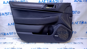 Door trim card front left Subaru Legacy 15-19 black with black insert leather, armrest black leather, molding dark wood structure, handle chrome, for seat memory, Harman/Kardon, scratches,