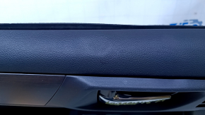 Door trim card front left Subaru Legacy 15-19 black with black insert leather, armrest black leather, molding dark wood structure, handle chrome, for seat memory, Harman/Kardon, scratches,