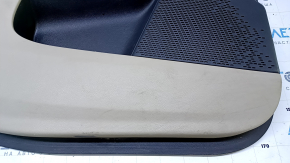 Door trim card front left Dodge Journey 11- black with light beige insert leather, armrest beige leather, beige stitching, scuffs, scratches Used