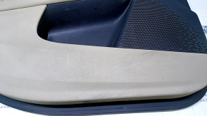 Door trim card front left Dodge Journey 11- black with light beige insert leather, armrest beige leather, beige stitching, scuffs, dent, scuff Used