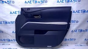 Door trim card front right Lexus RX350 RX450h 10-15 black with black insert leather, armrest gray leather type 1, dents, bumps, scuffs, scratches, abrasions Used