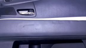 Door trim card front right Lexus RX350 RX450h 10-15 black with black insert leather, armrest gray leather type 1, dents, bumps, scuffs, scratches, abrasions Used