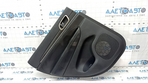 Door trim card rear left Jeep Grand Cherokee WK2 17- black, with black insert leather, armrest leather, molding with chrome, under matte black wood, scratches, for cleaning, whitened plastic Used