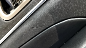 Door trim card rear left Jeep Grand Cherokee WK2 17- black, with black insert leather, armrest leather, molding with chrome, under matte black wood, scratches, for cleaning, whitened plastic Used