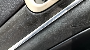 Door trim card rear left Jeep Grand Cherokee WK2 17- black, with black insert leather, armrest leather, molding with chrome, under matte black wood, scratches, for cleaning, whitened plastic Used