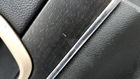 Door trim card rear left Jeep Grand Cherokee WK2 17- black, with black insert leather, armrest leather, molding with chrome, under matte black wood, scratches, for cleaning, whitened plastic Used