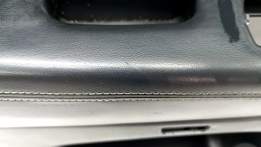 Door trim card front left Jeep Grand Cherokee WK2 17- black with black insert leather, armrest black leather, molding black wood mat, under seat memory, tear, scratches, whitened plastic Used