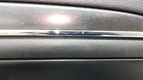 Door trim card front right Jeep Grand Cherokee WK2 17- black, with black insert leather, armrest leather, molding with chrome, under matt black wood, scratches used