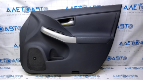 Door trim card front right Toyota Prius 30 10-15 dark gray with dark gray insert leather, armrest dark gray leather, JBL, without backlight, scuffed, dented leather, scratches Used