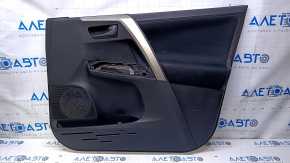 Door trim card front right Toyota Rav4 13-18 black with black insert cloth, armrest black cloth, handle molding beige structure, scratches, abrasions Used
