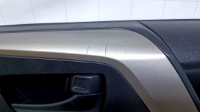 Door trim card front right Toyota Rav4 13-18 black with black insert cloth, armrest black cloth, handle molding beige structure, scratches, abrasions Used