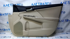 Door trim card front right Toyota Camry v50 12-14 usa beige with beige insert cloth, armrest beige cloth, scratches, nicks, abrasions, pokes, for dry cleaning Used