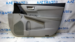 Door trim card front right Toyota Camry v55 15-17 usa gray with gray insert leather, armrest gray leather, no backlight, dents, scuffs, abrasions, for dry cleaning Used