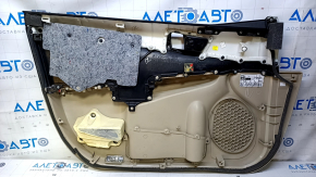 Door trim card front right Toyota Camry v50 12-14 usa beige with black insert leather, armrest beige leather, scuffs, bumps, abrasions Used