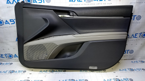 Door trim card front right Toyota Camry v70 18- dark gray with gray insert plastic, gray rubber armrest, chrome molding, scratches, dent, abrasions Used