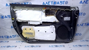 Door trim card front right Toyota Avalon 13-18 black with beige insert, armrest brown leather, scuffs used