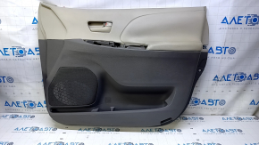 Door trim card front right Toyota Sienna 11-12 gray with beige insert plastic, armrest beige leather, no backlight, scuffs, scratches used