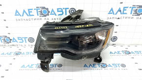 Headlight front left complete Jeep Grand Cherokee WK2 16-18 xenon, dark, without washer, sand, plaque from inside glass used