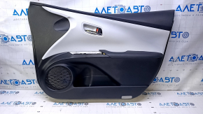 Door trim card front right Toyota Prius 50 16- black with white insert plastic, armrest black leather, scuffs used