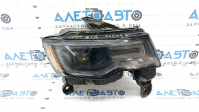 Headlight front right complete Jeep Grand Cherokee WK2 16-18 xenon, dark, without washer, sand, plaque from inside glass used