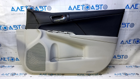 Door trim card front right Toyota Camry v50 12-14 usa gray with black insert leather, armrest gray leather, dents, abrasions, scratches, nicks Used