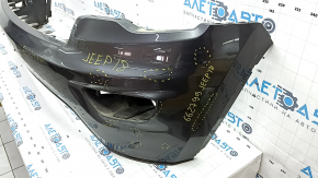 Front bumper bare top part under the trim Jeep Grand Cherokee WK2 17- graphite, dented, torn, scratches, broken guide, non-factory holes Used