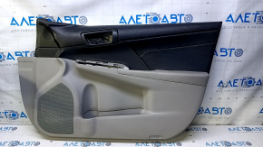 Door trim card front right Toyota Camry v50 12-14 usa gray with black insert leather white stitching, armrest gray leather, dents, abrasions, pokes, nicks Used