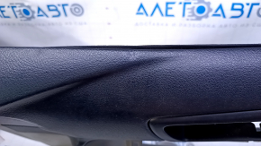 Door trim card front right Toyota Camry v50 12-14 usa gray with black insert leather white stitching, armrest gray leather, dents, abrasions, pokes, nicks Used