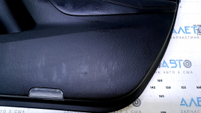 Door trim card front right Mazda 6 13-15 black with black insert cloth, armrest black leather, chrome insert, scratches, dents, abrasions