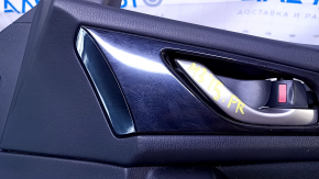 Door trim card front right Mazda 3 14-18 BM black with black insert cloth, molding black gloss, armrest black leather, dent, scratches, abrasions, crack in the body