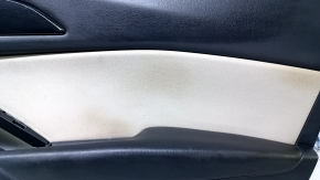 Door trim card front right Mazda 3 14-18 BM black with gray insert cloth, armrest black leather, molding black gloss, dents, bumps, scratches, abrasions, for dry cleaning